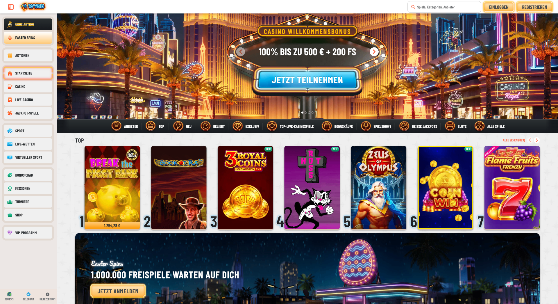 Wyns Casino Screenshot